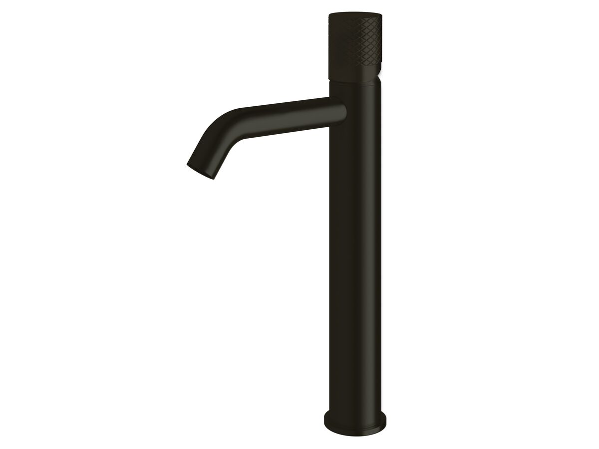 reece Milli Pure Extended Basin Mixer Tap Curved Spout with Diamond Textured Handle PVD Matte Black (5 Star)
