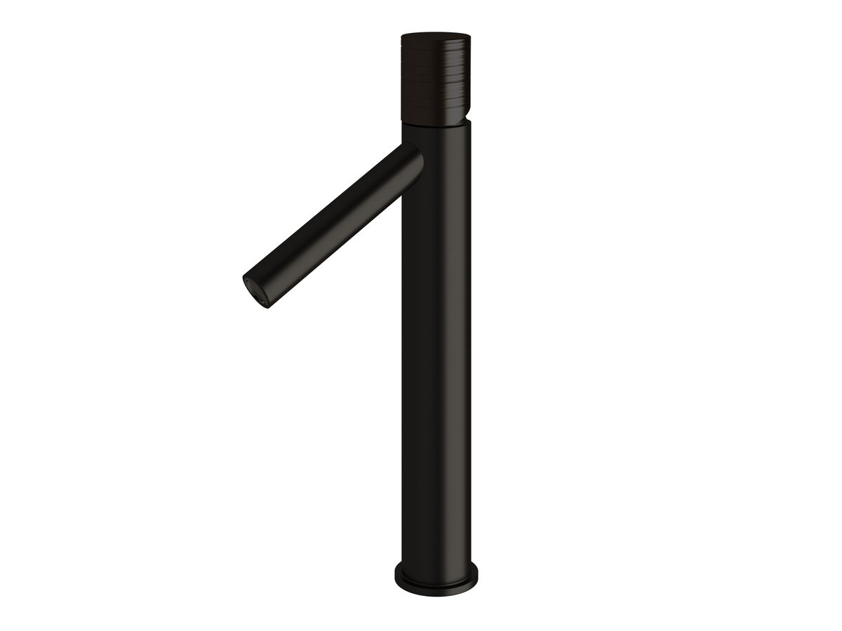 reece Milli Pure Extended Basin Mixer Tap with Cirque Textured Handle PVD Matte Black (6 Star)