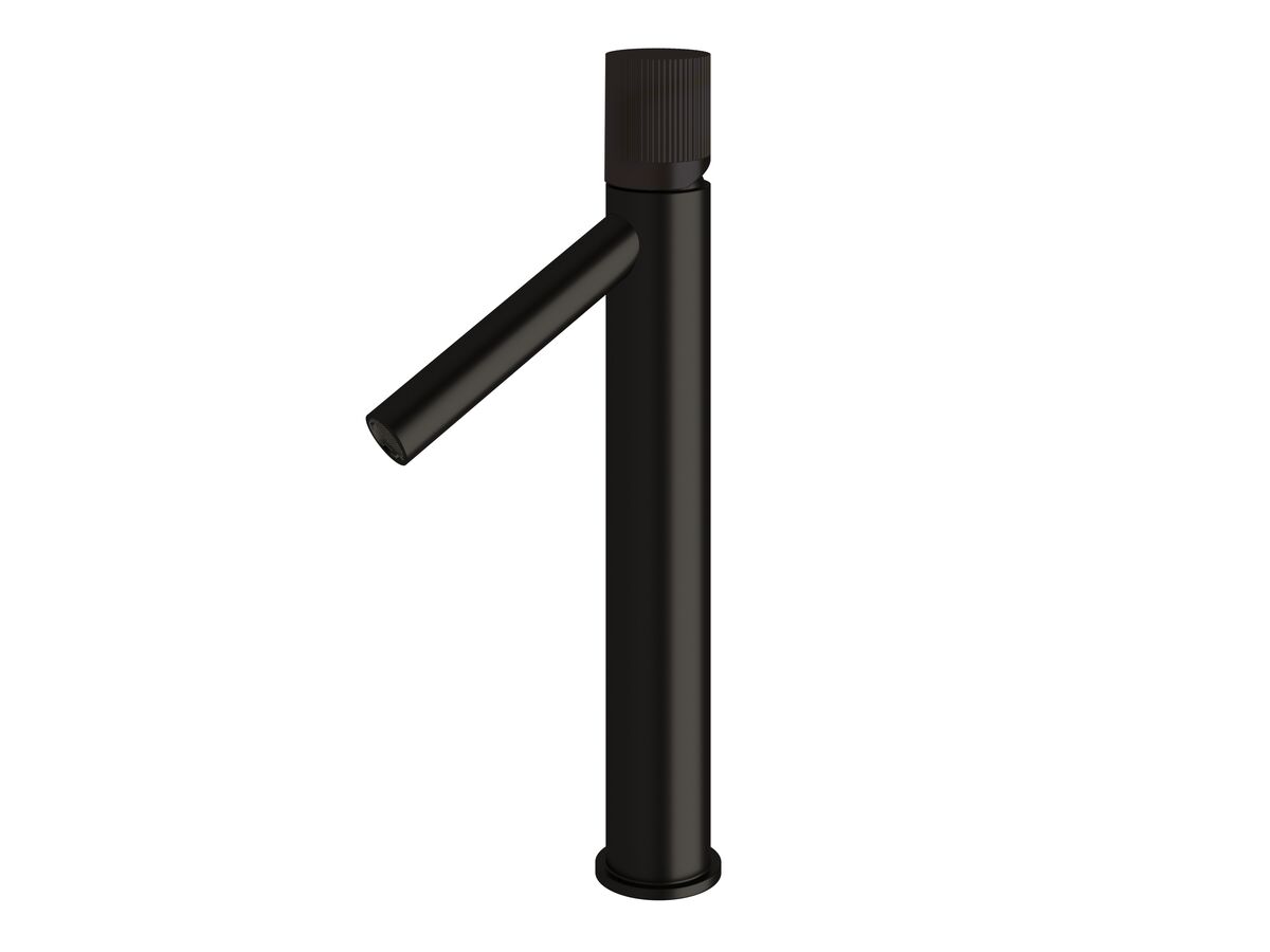 reece Milli Pure Extended Basin Mixer Tap with Linear Textured Handle PVD Matte Black (6 Star)