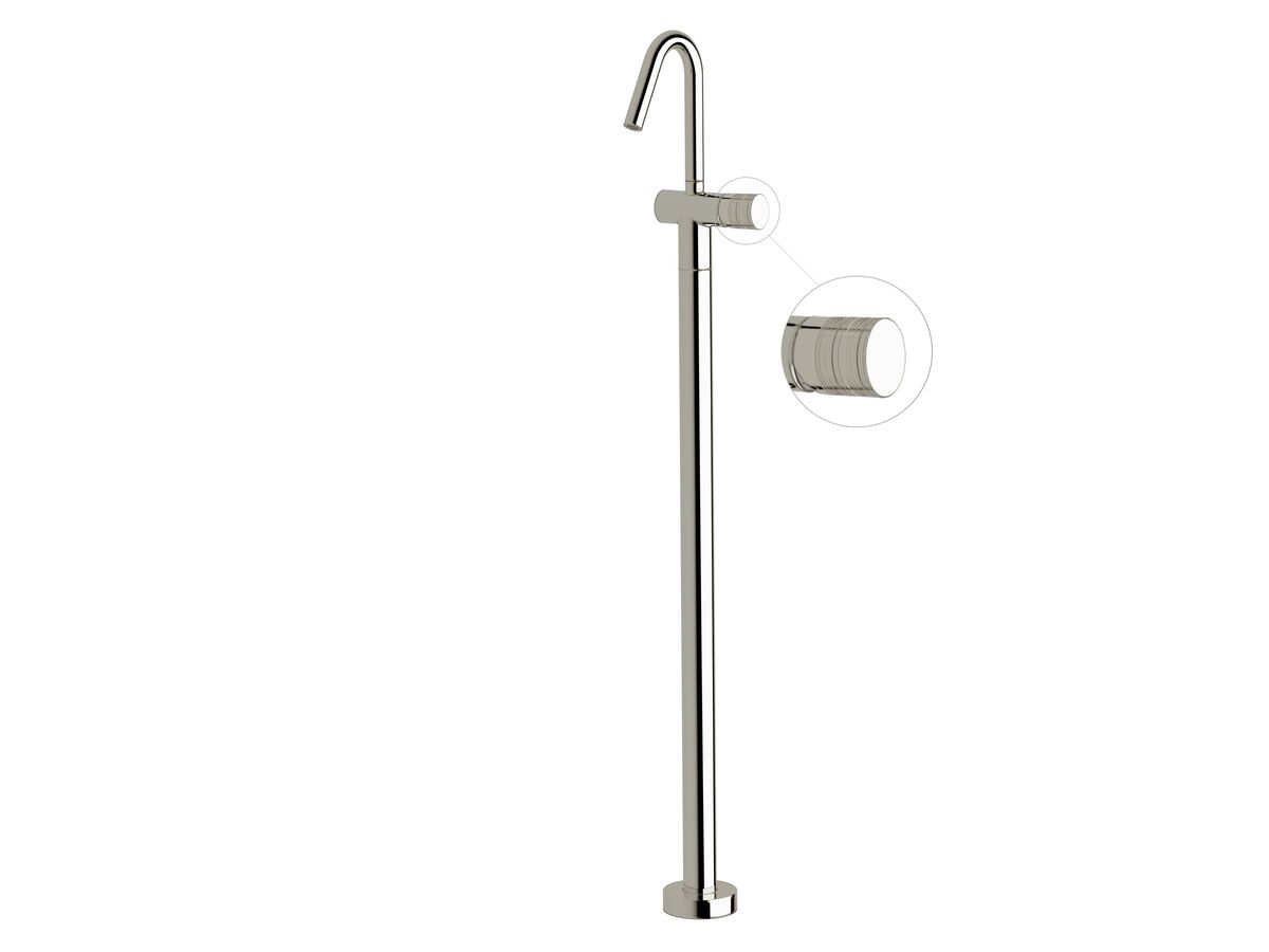 Reece Milli Pure Floor Mounted Basin Mixer Tap Kit With Cirque Textured Handle Chrome (5 Star)