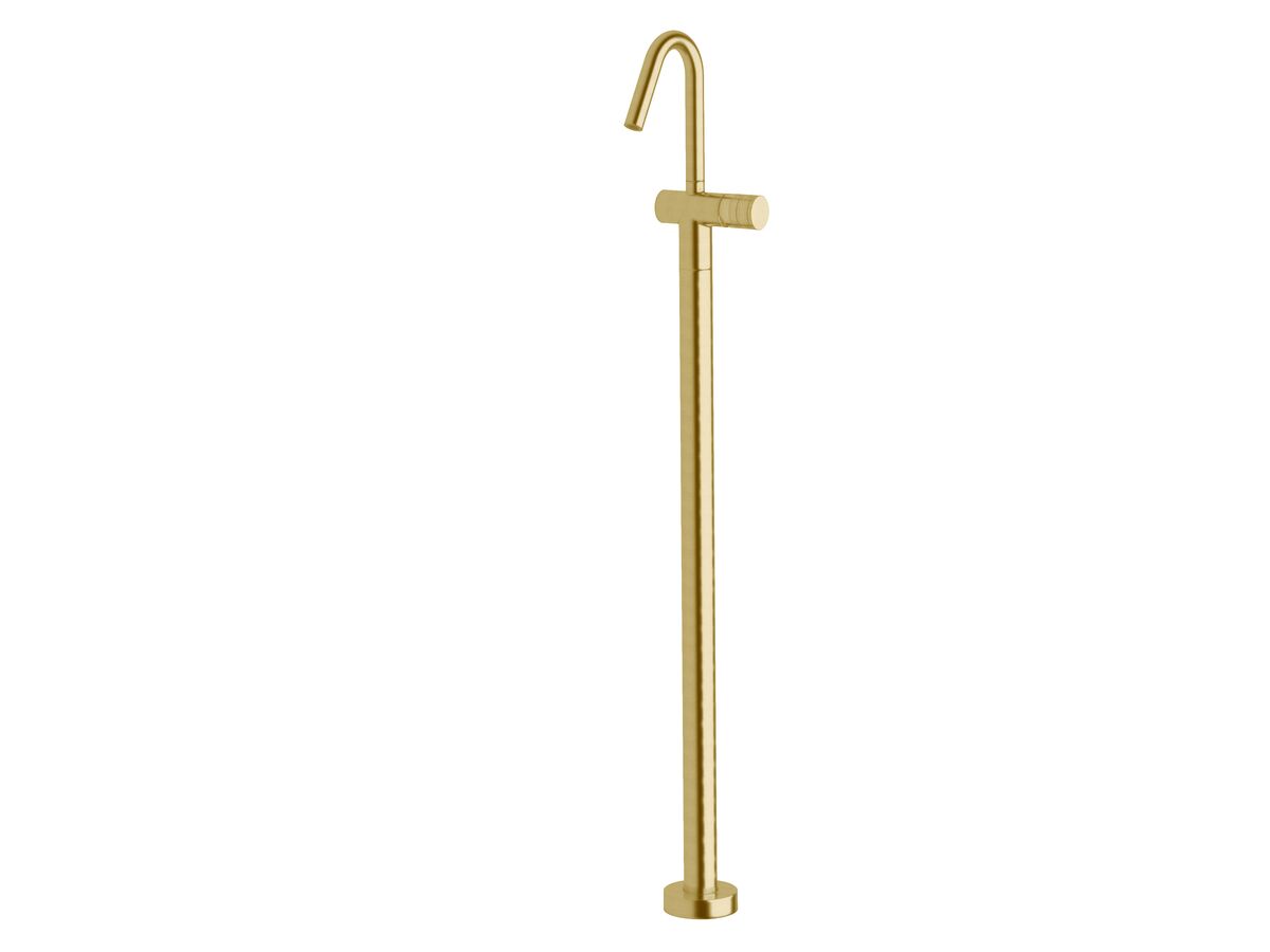 reece Milli Pure Floor Mounted Basin Mixer Tap Trimset with Cirque Textured Handle PVD Brushed Gold (5 Star)