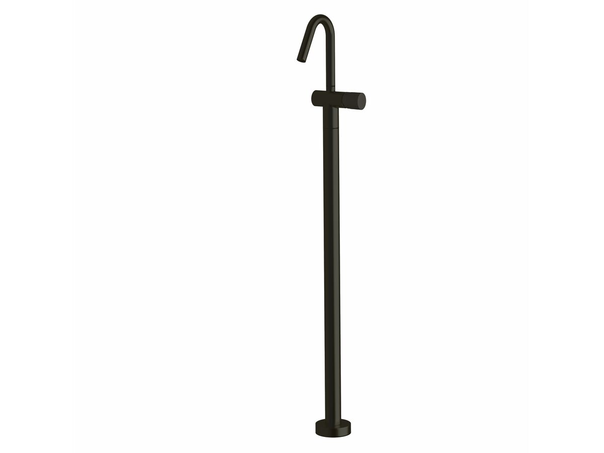 reece Milli Pure Floor Mounted Basin Mixer Tap Trimset with Linear Textured Handle PVD Matte Black (5 Star)