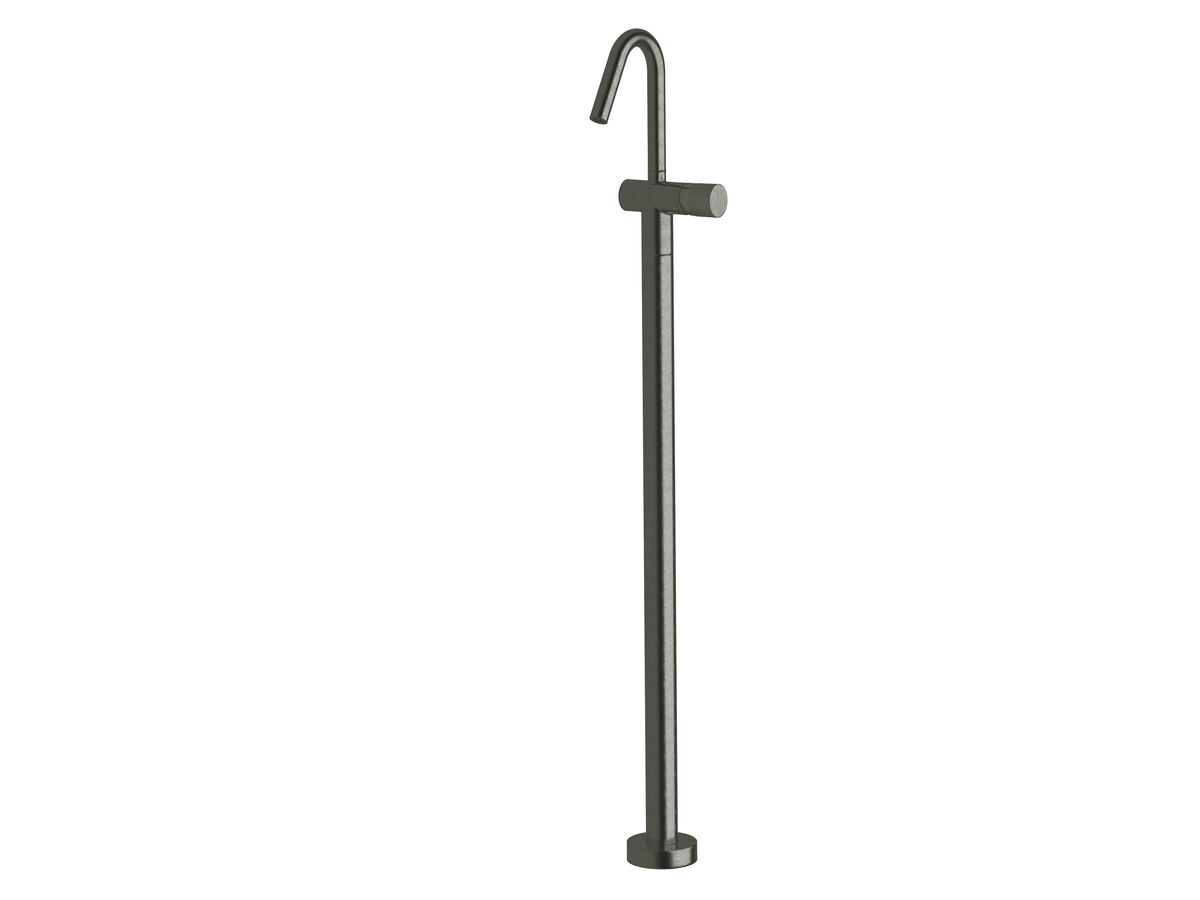 reece Milli Pure Floor Mounted Basin Mixer Tap Trimset with Linear Textured Handle PVD Brushed Gunmetal (5 Star)