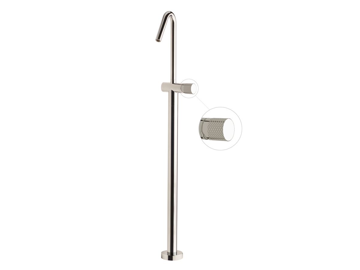 Reece Milli Pure Floor Mounted Bath Mixer Tap Kit With Diamond Textured Handle Chrome
