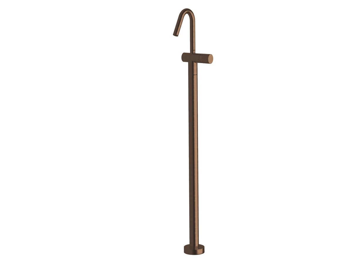 reece Milli Pure Floor Mounted Bath Mixer Tap Trimset with Diamond Textured Handle PVD Brushed Bronze