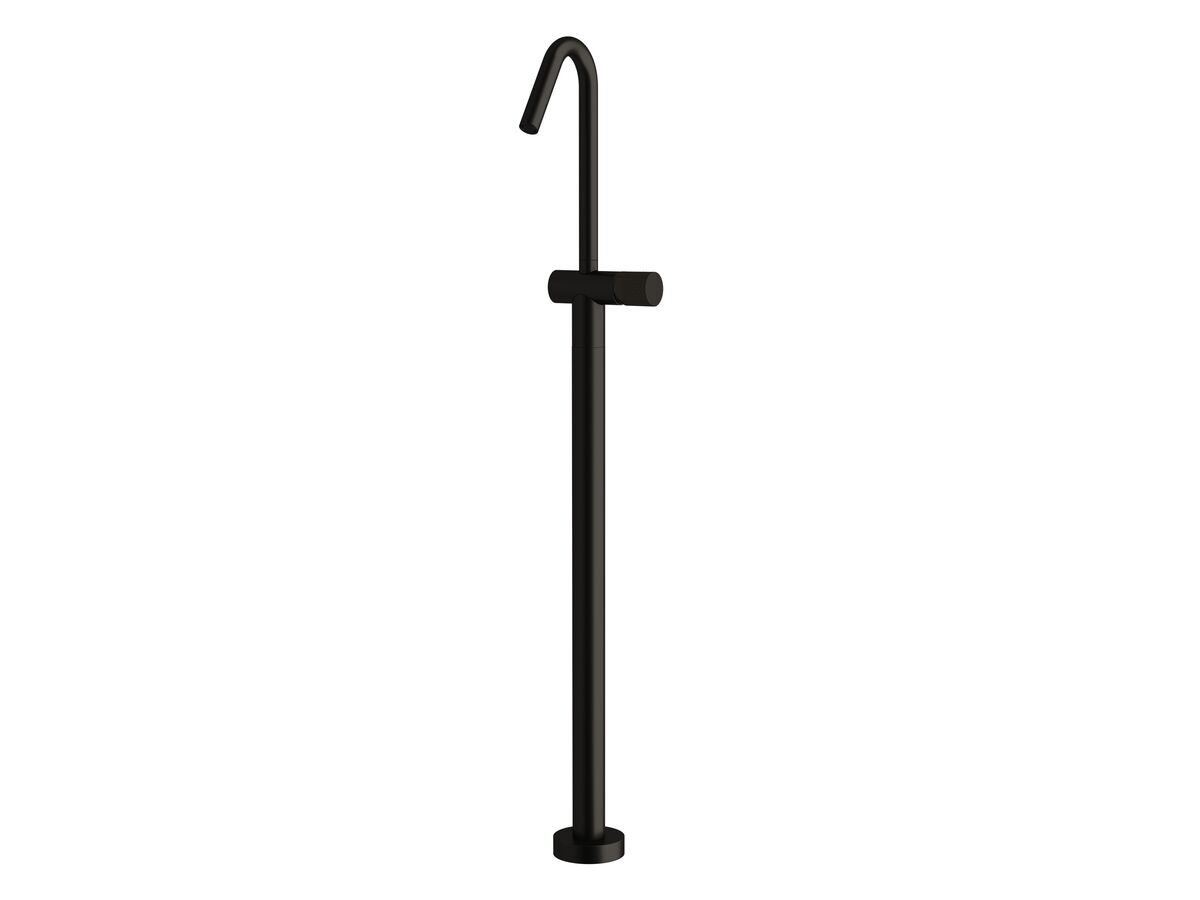 reece Milli Pure Floor Mounted Bath Mixer Tap Trimset with Diamond Textured Handle PVD Matte Black