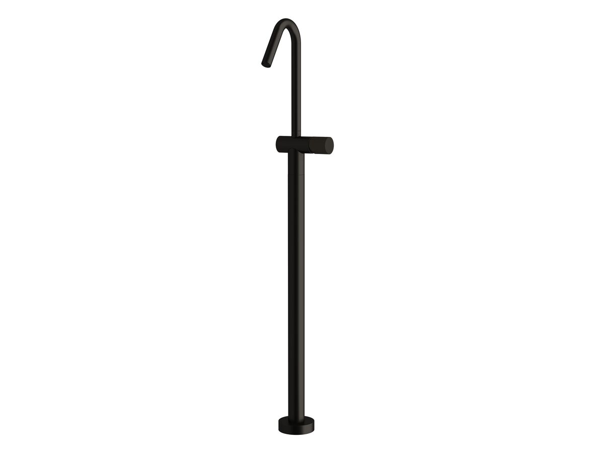 reece Milli Pure Floor Mounted Bath Mixer Tap Trimset with Linear Textured Handle PVD Matte Black
