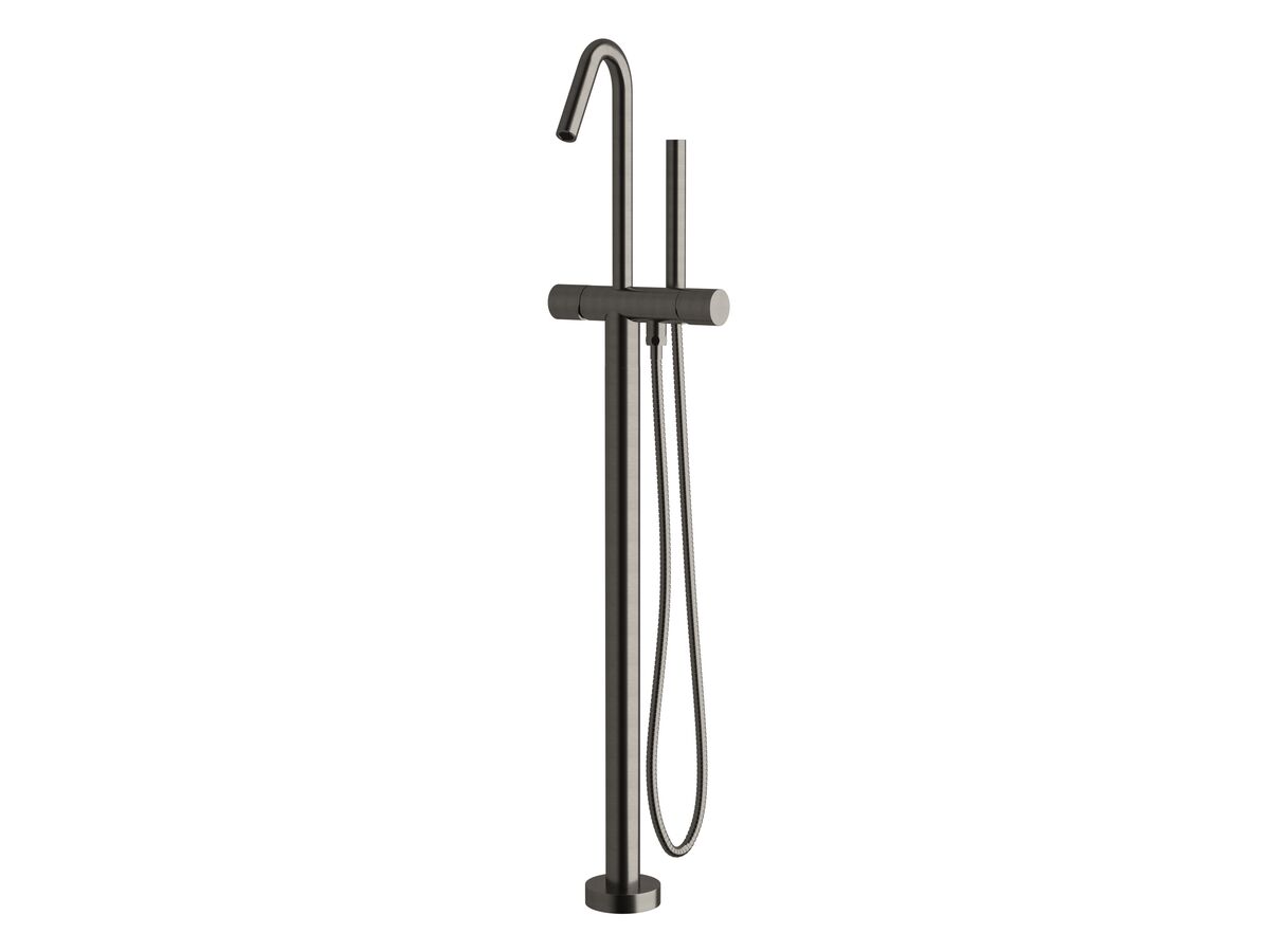reece Milli Pure Floor Mounted Bath Mixer Tap with Handshower Trimset PVD Brushed Gunmetal (3 Star)