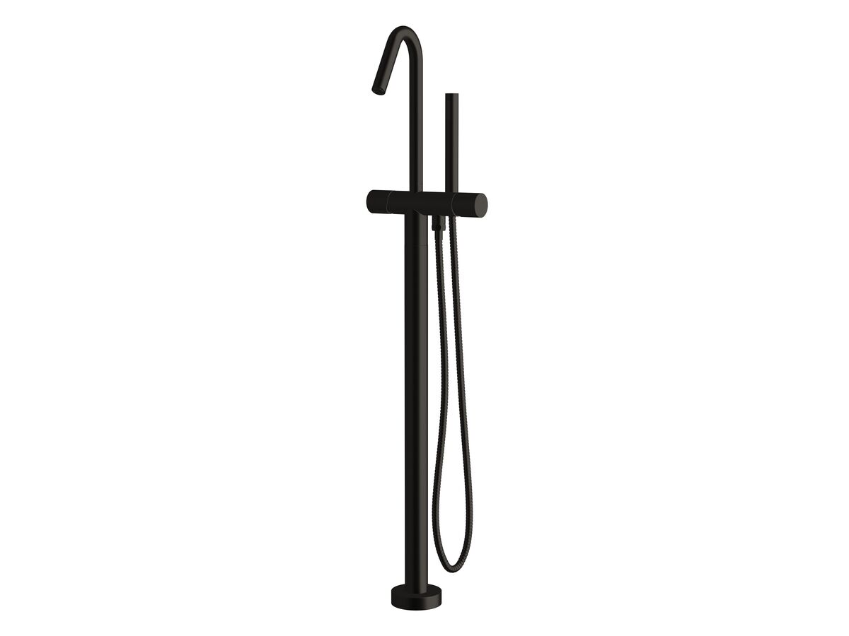 reece Milli Pure Floor Mounted Bath Mixer Tap with Handshower Trimset PVD Matte Black (3 Star)