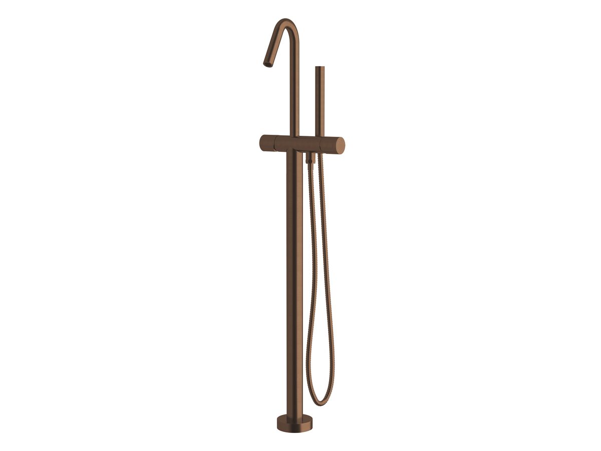 reece Milli Pure Floor Mounted Bath Mixer Tap with Handshower Kit PVD Brushed Bronze (3 Star)