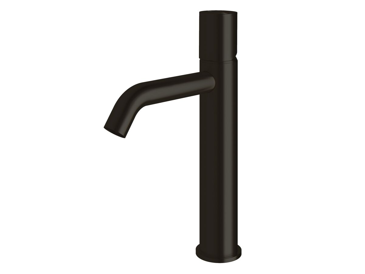 reece Milli Pure Medium Height Basin Mixer Tap Curved Spout PVD Matte Black (5 Star)