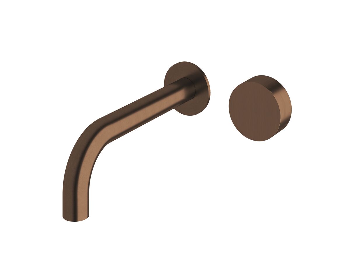 reece Milli Pure Progressive Wall Basin Mixer Tap System 200mm PVD Brushed Bronze (3 Star)