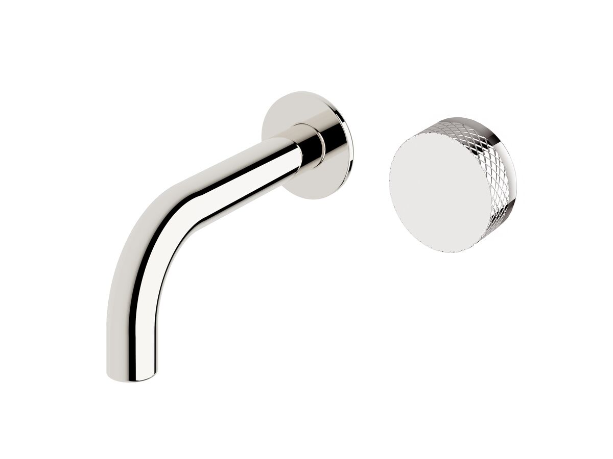 reece Milli Pure Progressive Wall Basin Mixer Tap System 160mm with Diamond Textured Handle Chrome (3 Star)