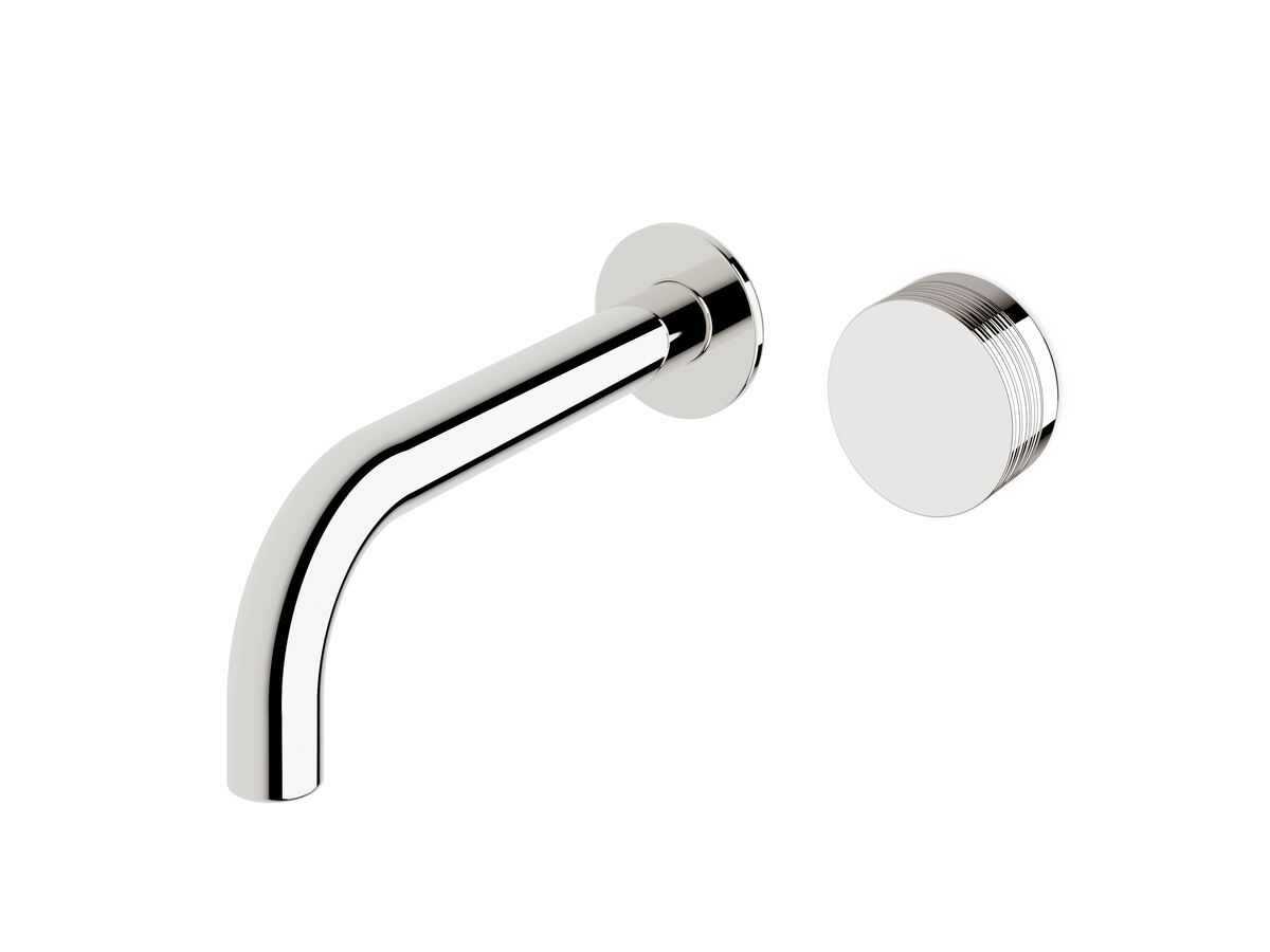 reece Milli Pure Progressive Wall Basin Mixer Tap System 200mm with Cirque Textured Handle Chrome (3 Star)