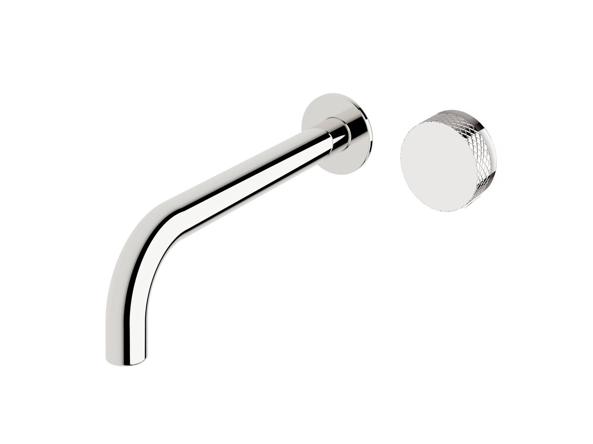 reece Milli Pure Progressive Wall Basin Mixer Tap System 250mm with Diamond Textured Handle Chrome (3 Star)