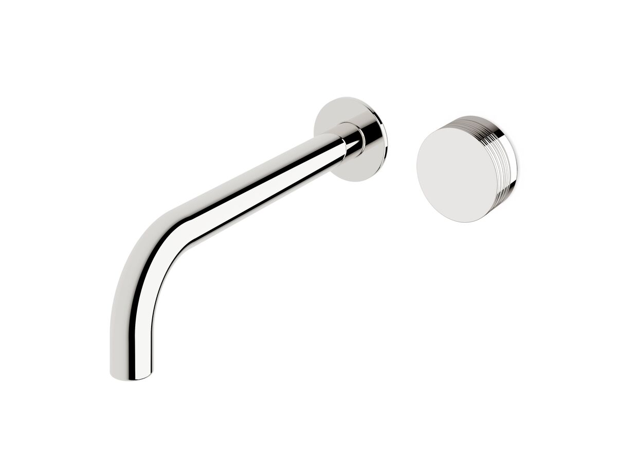 reece Milli Pure Progressive Wall Basin Mixer Tap System 250mm with Cirque Textured Handle Chrome (3 Star)