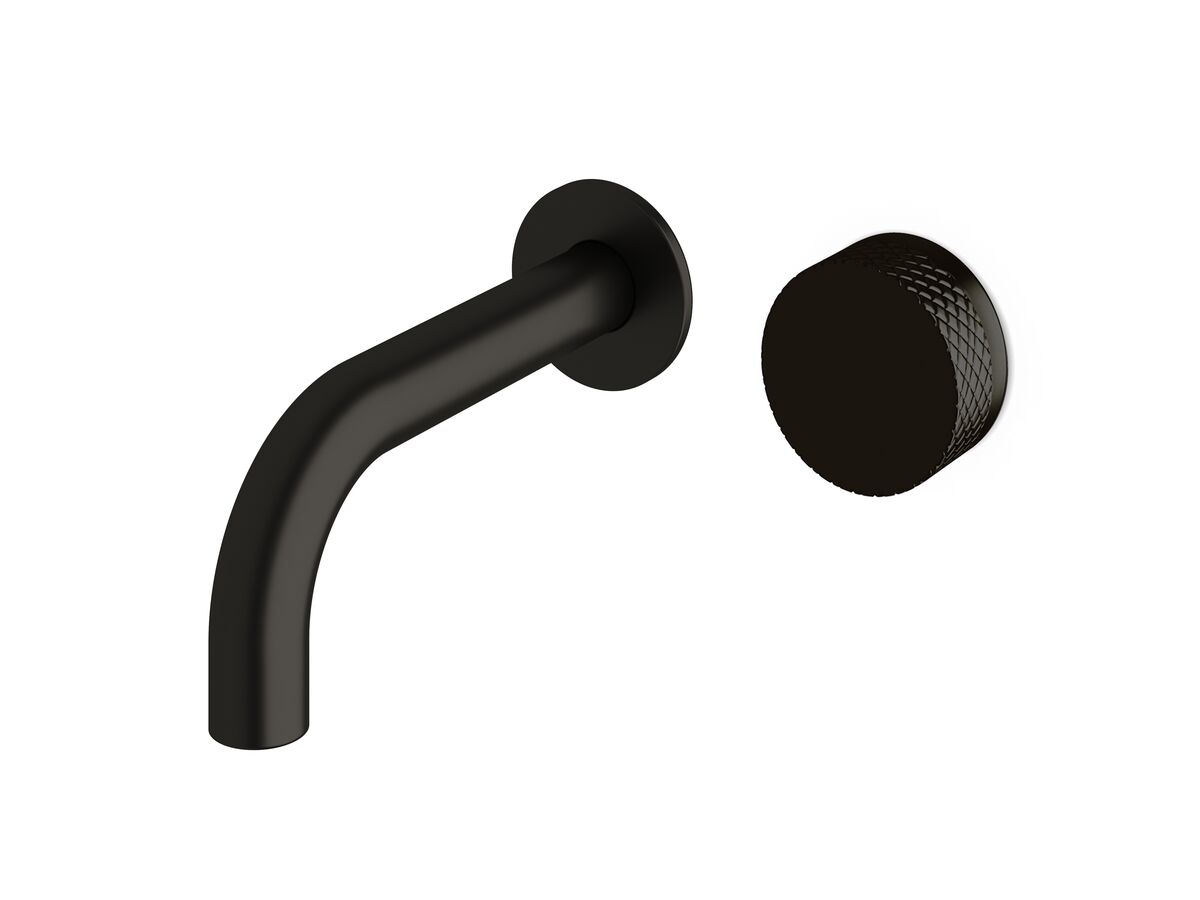 reece Milli Pure Progressive Wall Basin Mixer Tap System 160mm with Diamond Textured Handle PVD Matte Black (3 Star)
