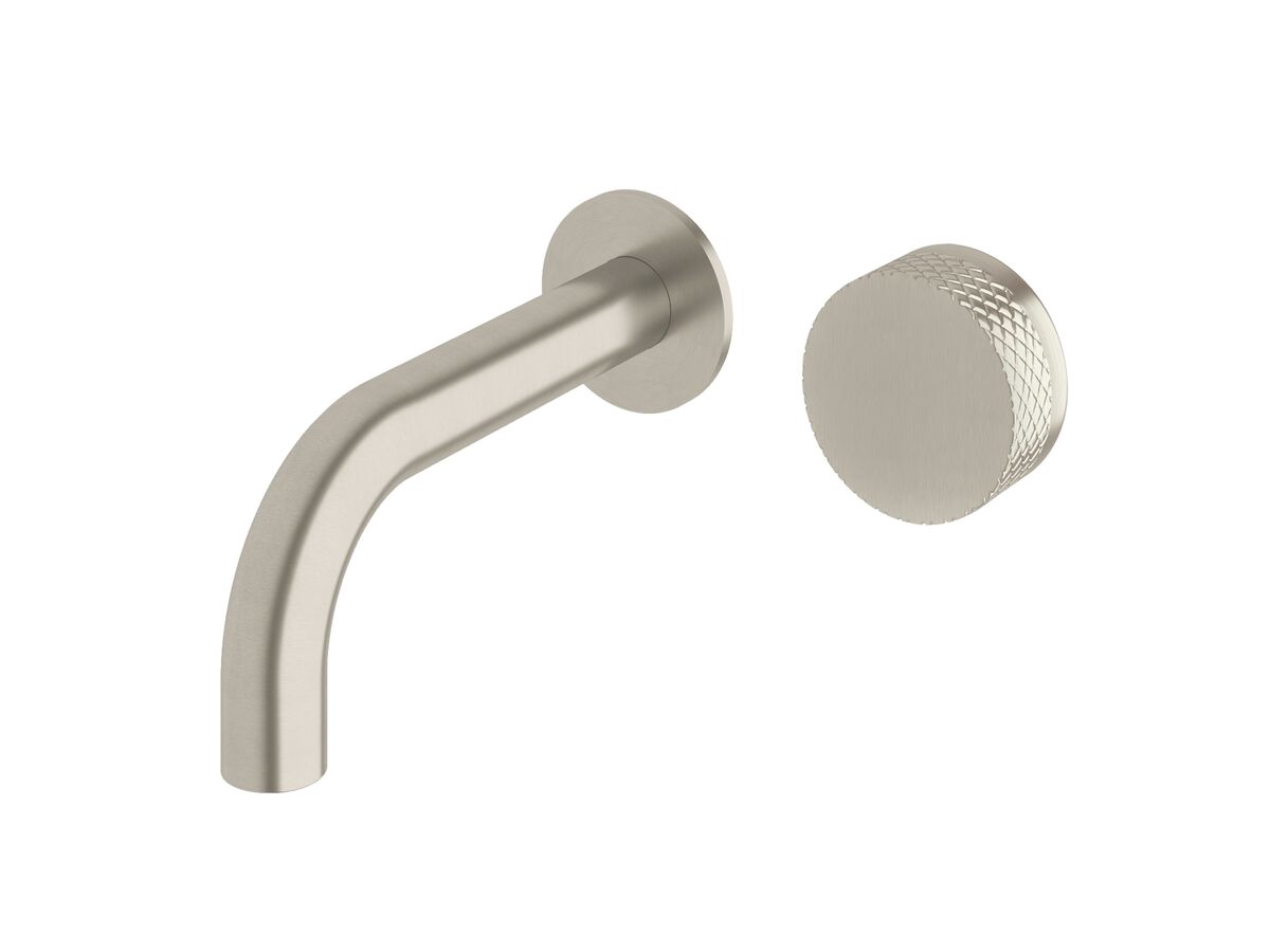 reece Milli Pure Progressive Wall Basin Mixer Tap System 160mm with Diamond Textured Handle PVD Brushed Nickel (3 Star)