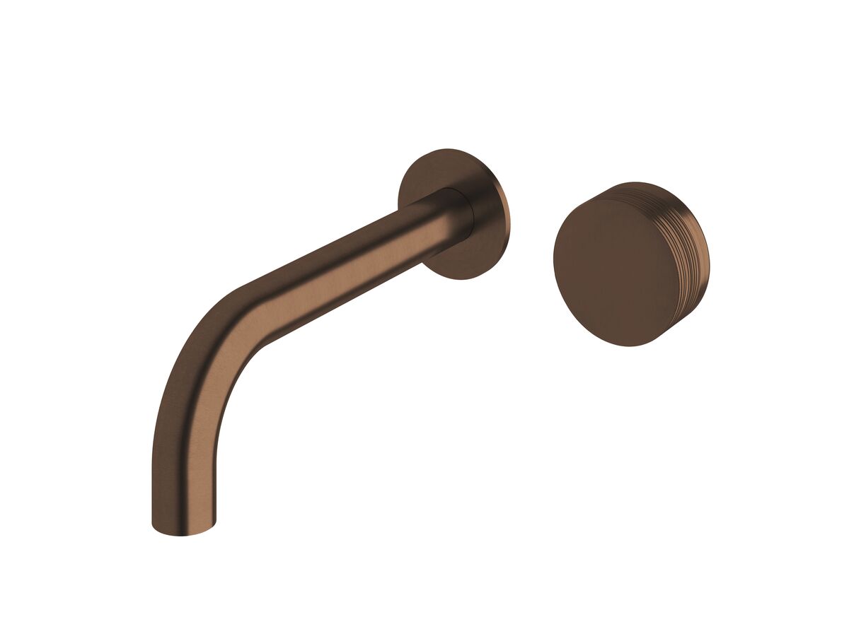 reece Milli Pure Progressive Wall Bath Mixer Tap System 200mm with Cirque Textured Handle PVD Brushed Bronze