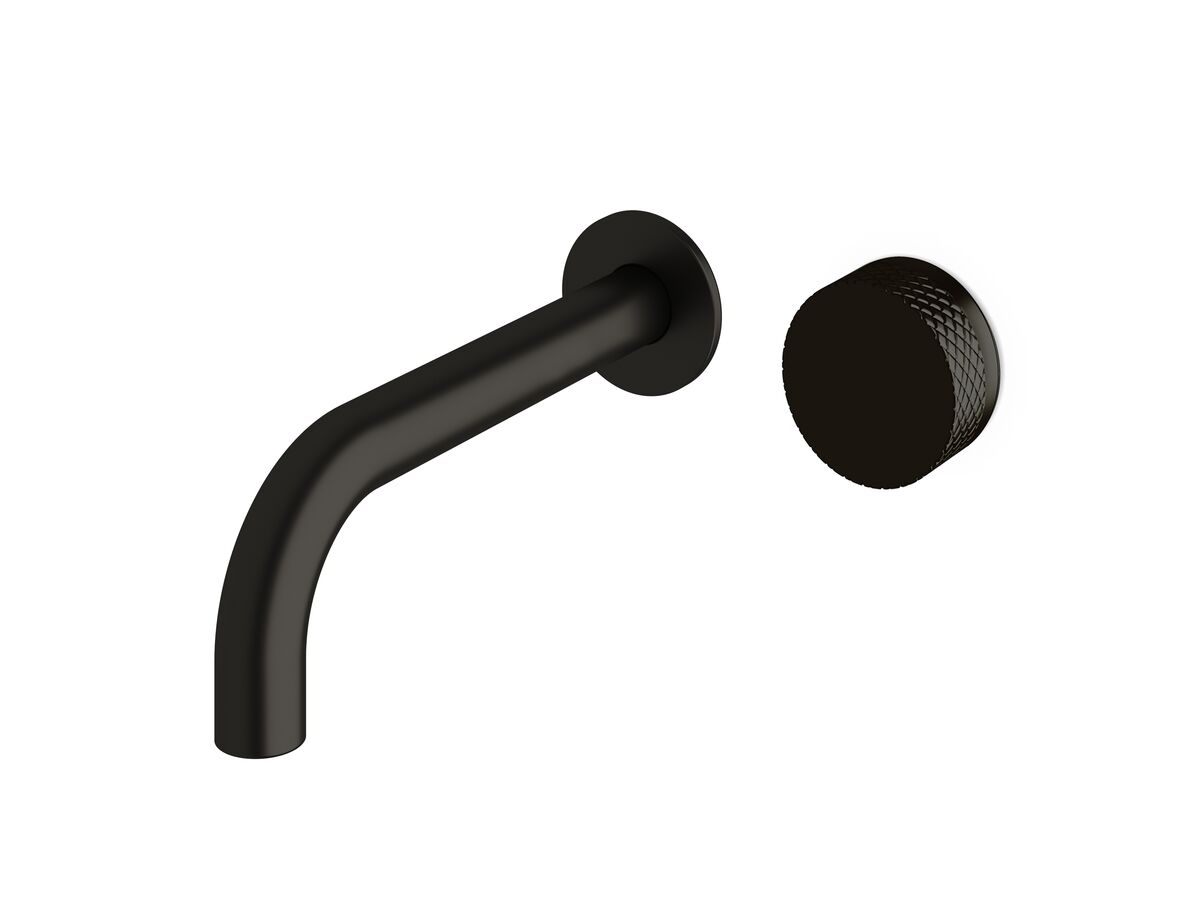 reece Milli Pure Progressive Wall Bath Mixer Tap System 200mm with Diamond Textured Handle PVD Matte Black