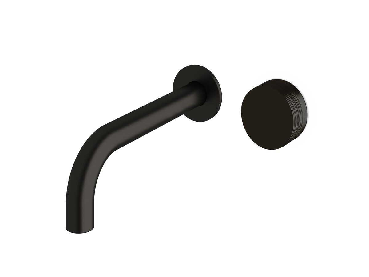 reece Milli Pure Progressive Wall Bath Mixer Tap System 200mm with Cirque Textured Handle PVD Matte Black