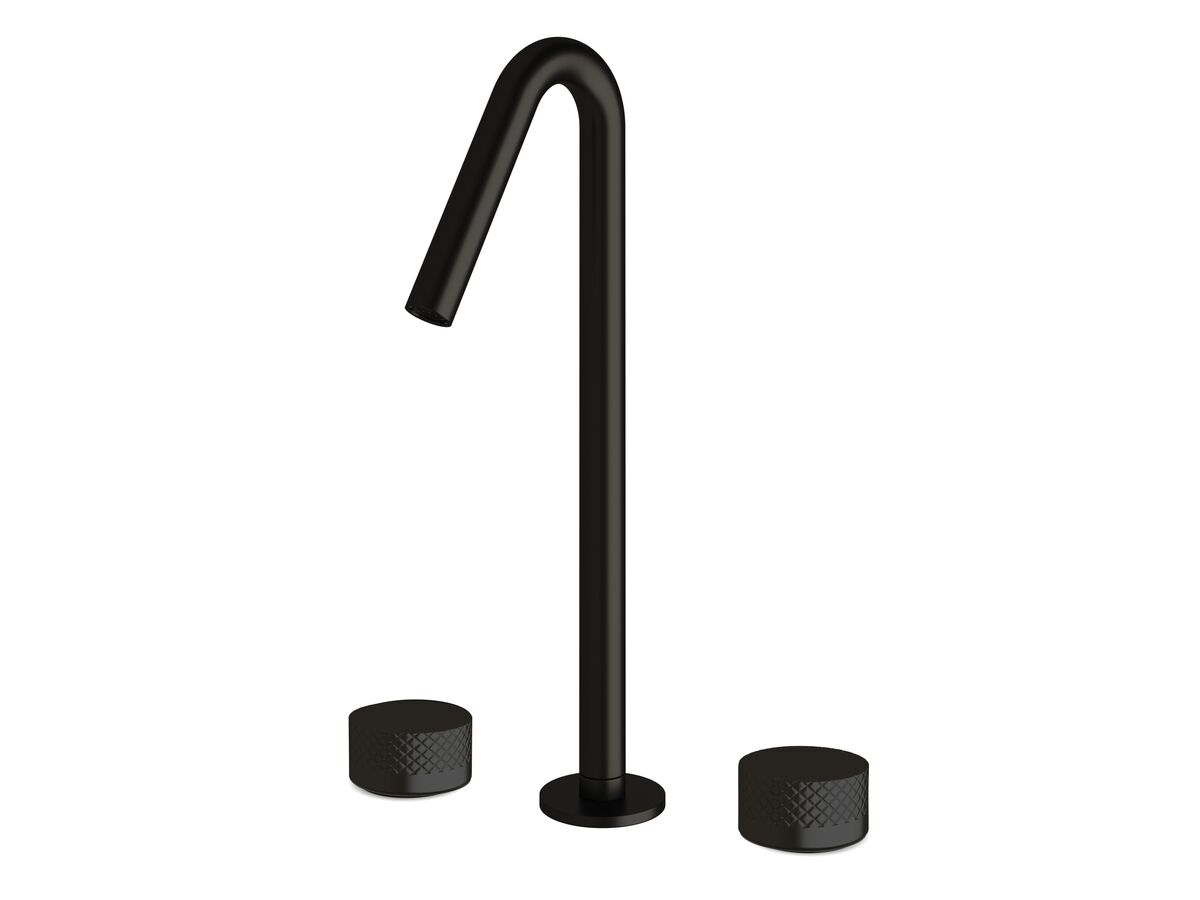 reece Milli Pure Vessel Basin Set with Diamond Textured Handles PVD Matte Black (5 Star)
