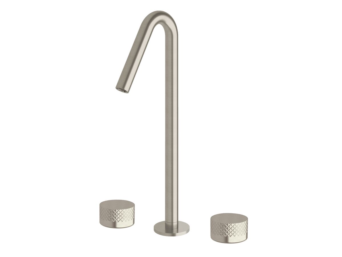reece Milli Pure Vessel Basin Set with Diamond Textured Handles PVD Brushed Nickel (5 Star)