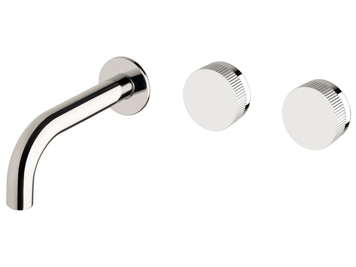 reece Milli Pure Wall Basin Hostess System 160mm Right Hand with Linear Textured Handles Chrome (3 Star)