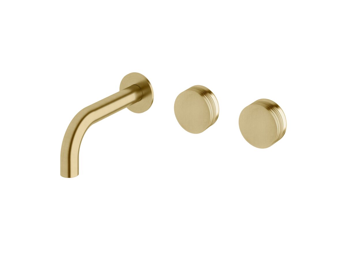 reece Milli Pure Wall Basin Hostess System 160mm Right Hand with Cirque Textured Handles PVD Brushed Gold (3 Star)