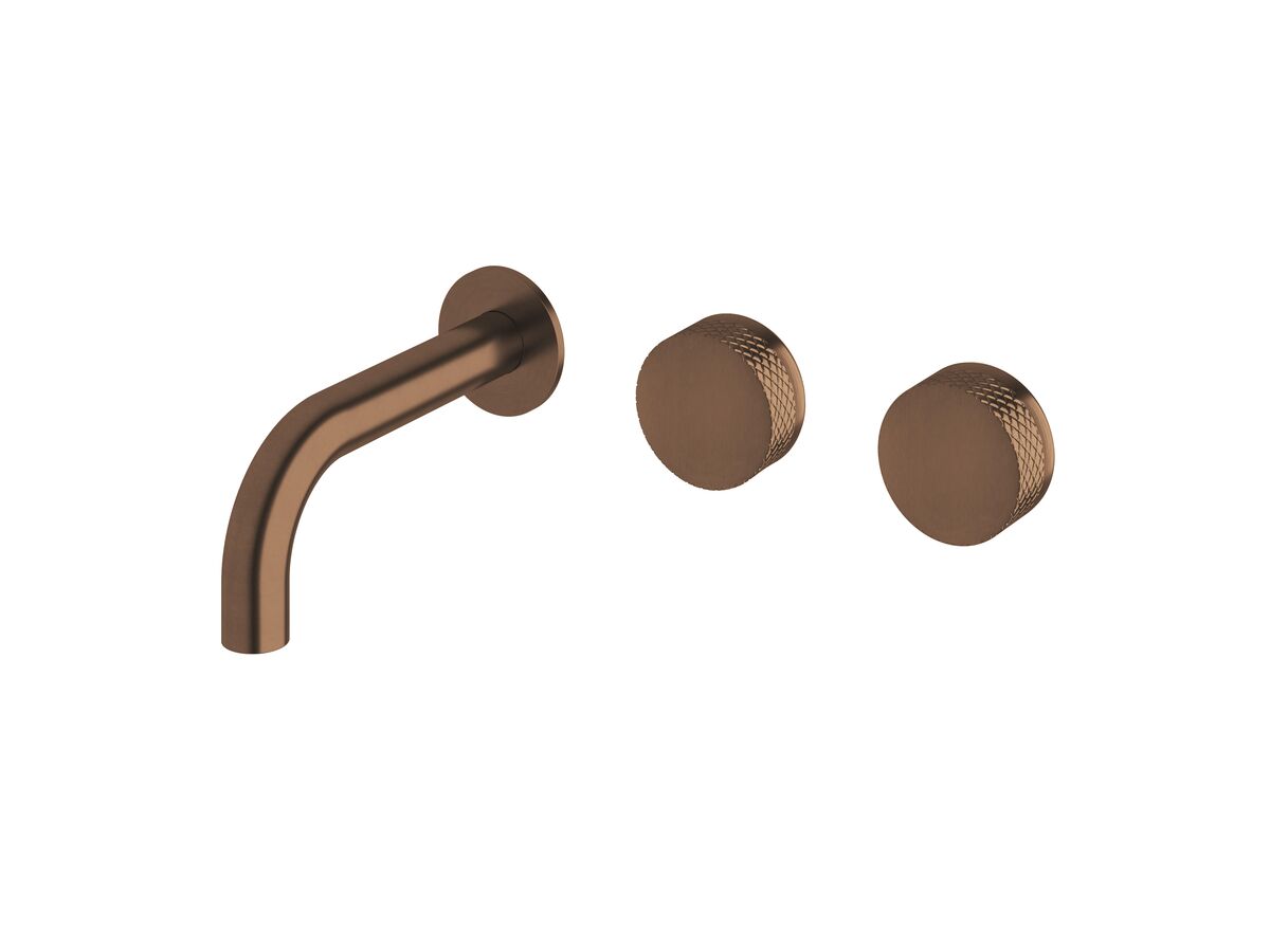 reece Milli Pure Wall Basin Hostess System 160mm Right Hand with Diamond Textured Handles PVD Brushed Bronze (3 Star)