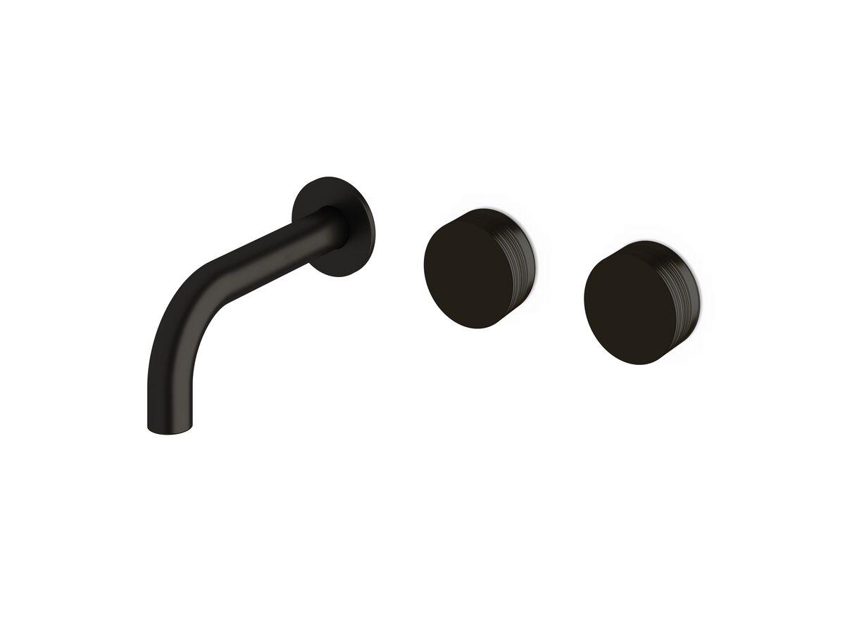 reece Milli Pure Wall Basin Hostess System 160mm Right Hand with Cirque Textured Handles PVD Matte Black (3 Star)