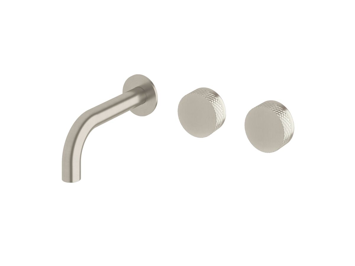 reece Milli Pure Wall Basin Hostess System 160mm Right Hand with Diamond Textured Handles PVD Brushed Nickel (3 Star)