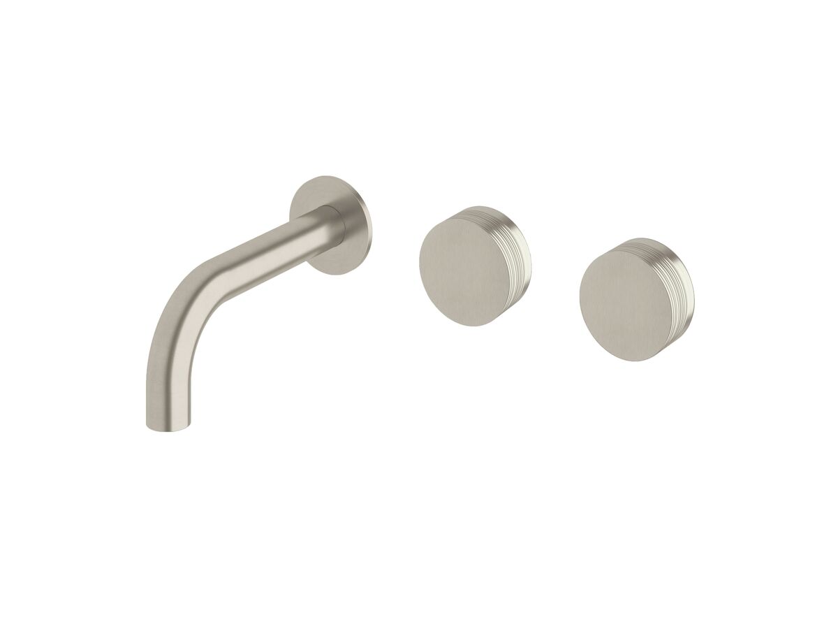 reece Milli Pure Wall Basin Hostess System 160mm Right Hand with Cirque Textured Handles PVD Brushed Nickel (3 Star)