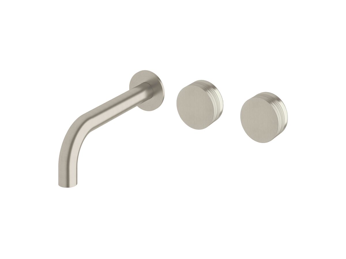 reece Milli Pure Wall Basin Hostess System 200mm Right Hand with Cirque Textured Handles PVD Brushed Nickel (3 Star)