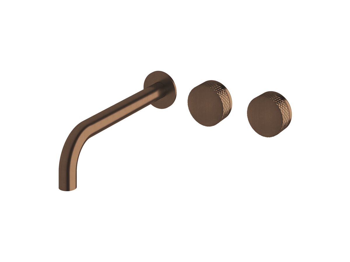 reece Milli Pure Wall Basin Hostess System 250mm Right Hand with Diamond Textured Handles PVD Brushed Bronze (3 Star)