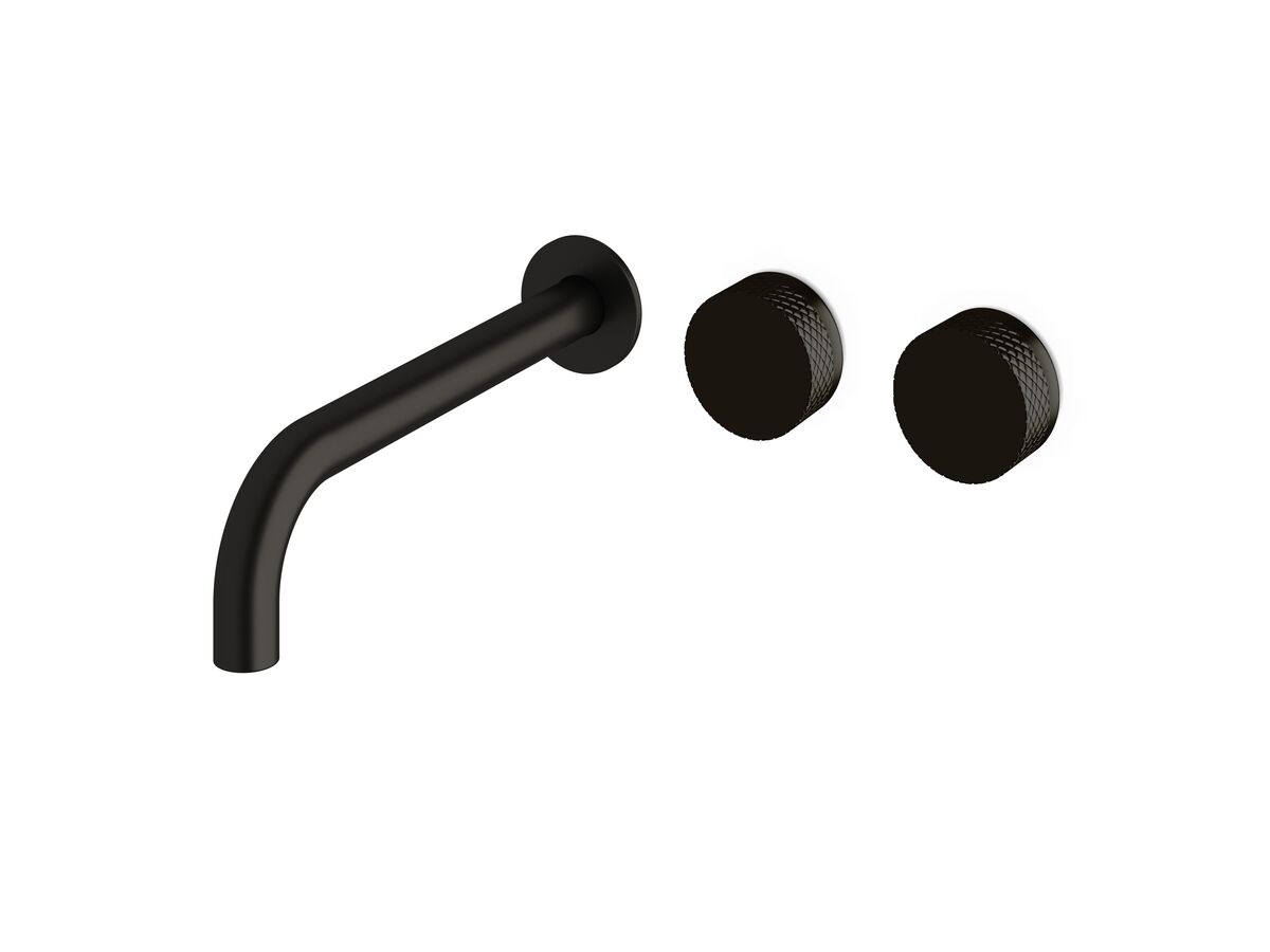 reece Milli Pure Wall Basin Hostess System 250mm Right Hand with Diamond Textured Handles PVD Matte Black (3 Star)