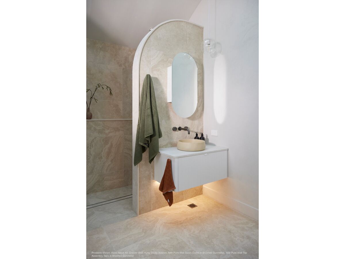 Reece Milli Pure Wall Basin Outlet 250mm PVD Brushed Nickel (3 Star)
