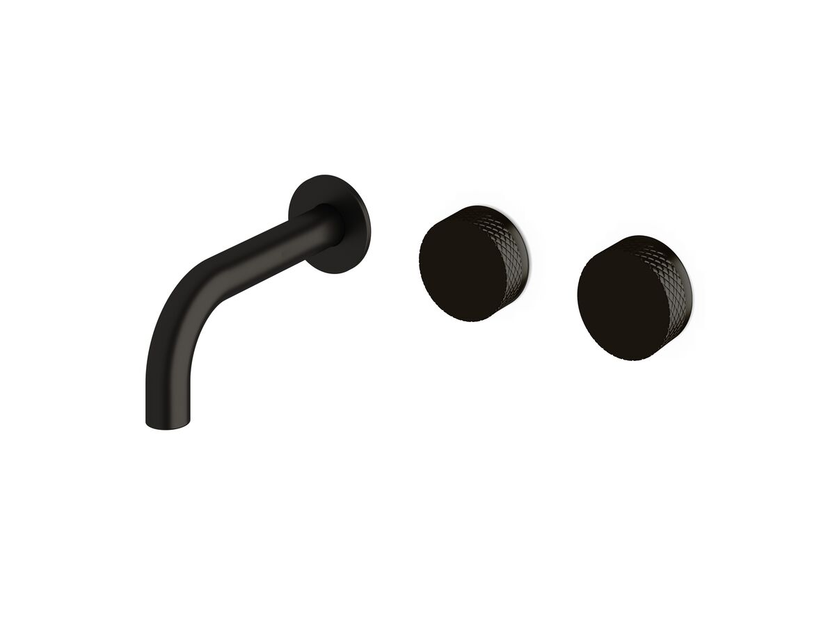 reece Milli Pure Wall Bath Hostess System 160mm Right Hand with Diamond Textured Handles PVD Matte Black