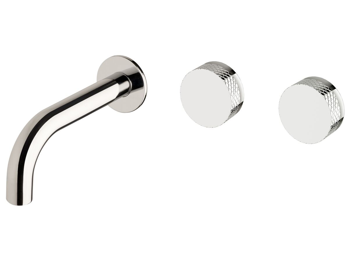 reece Milli Pure Wall Bath Hostess System 160mm Right Hand with Diamond Textured Handles Chrome