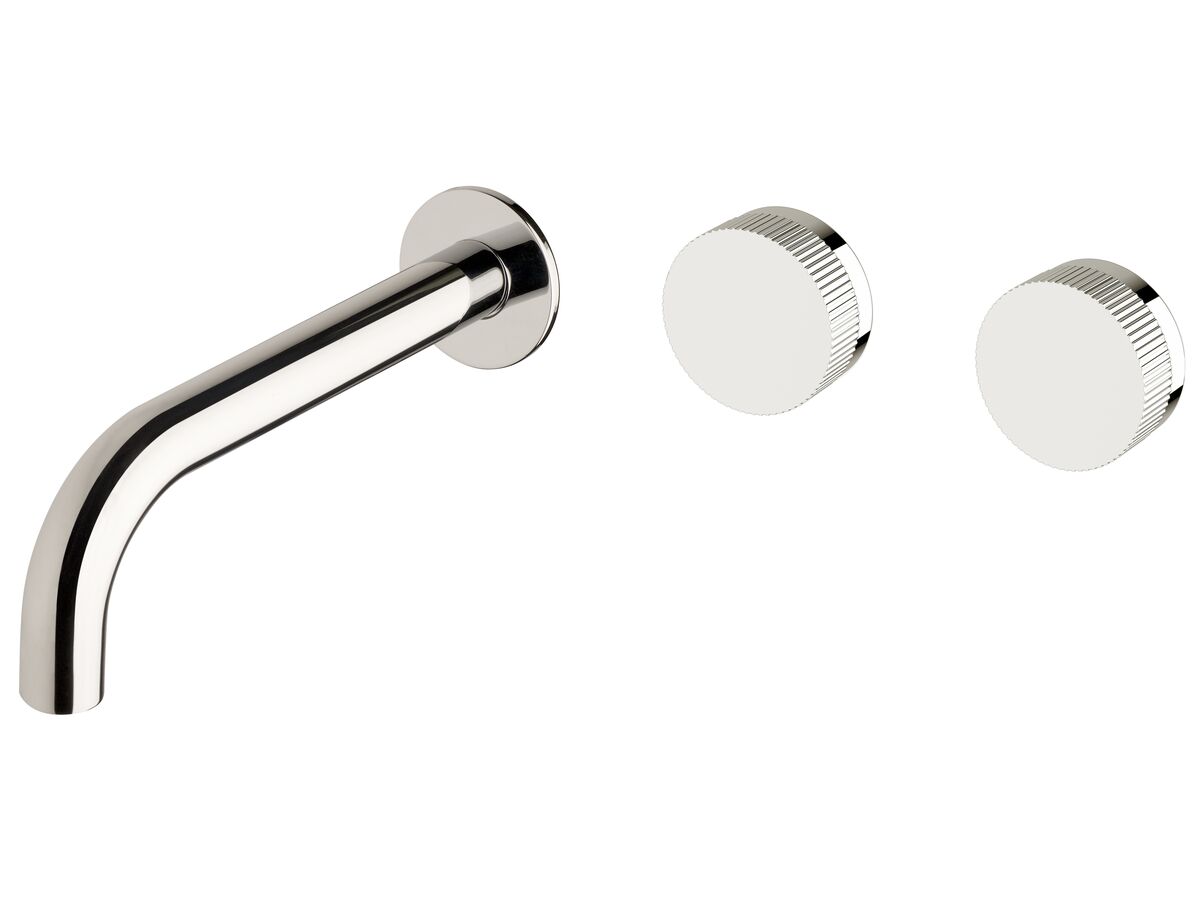 reece Milli Pure Wall Bath Hostess System 200mm Right Hand with Linear Textured Handles Chrome