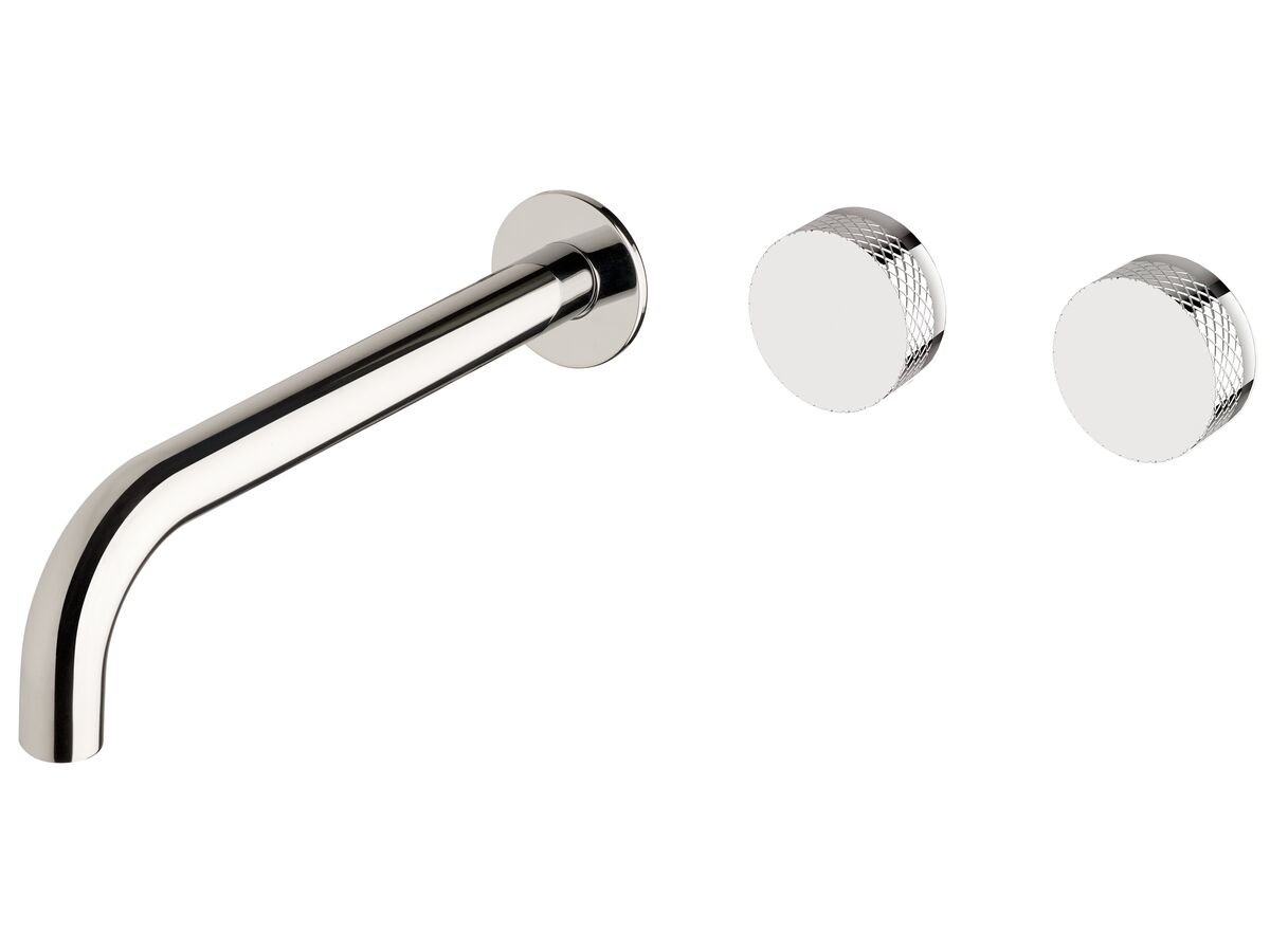 reece Milli Pure Wall Bath Hostess System 250mm Right Hand with Diamond Textured Handles Chrome