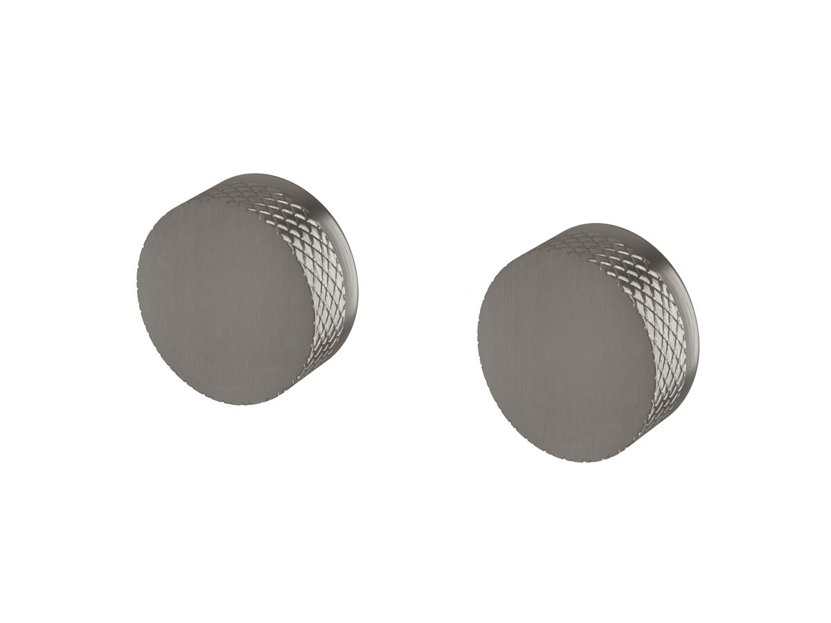 reece Milli Pure Wall Top Assembly Taps with Diamond Textured Handles PVD Brushed Gunmetal
