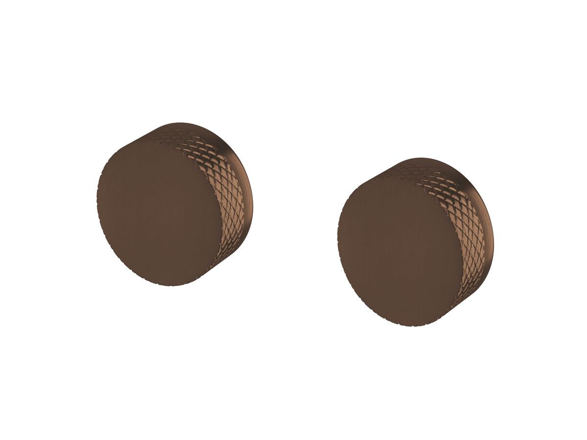 reece Milli Pure Wall Top Assembly Taps with Diamond Textured Handles PVD Brushed Bronze