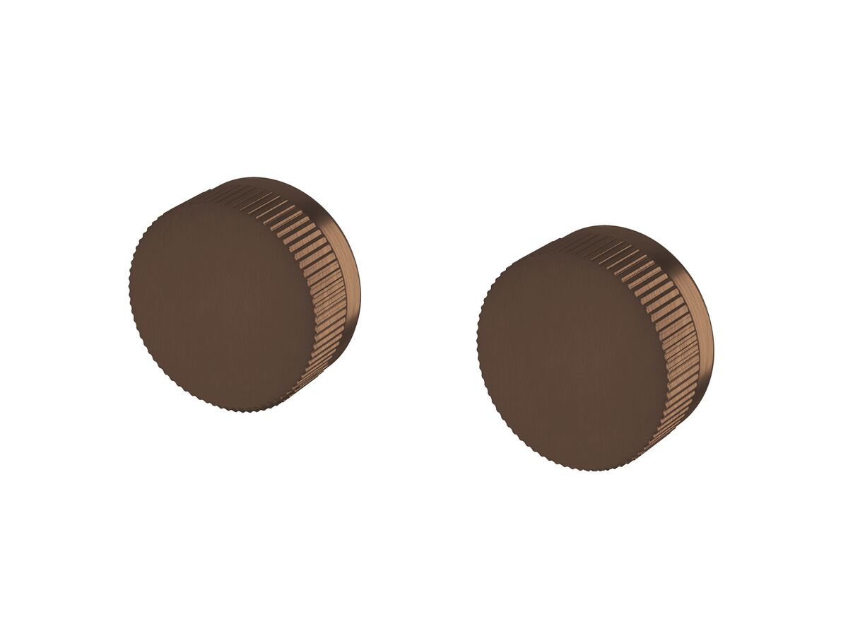 reece Milli Pure Wall Top Assembly Taps with Linear Textured Handles PVD Brushed Bronze