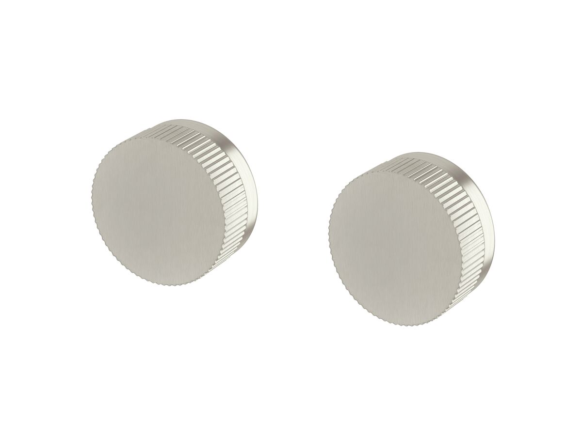 reece Milli Pure Wall Top Assembly Taps with Linear Textured Handles PVD Brushed Nickel