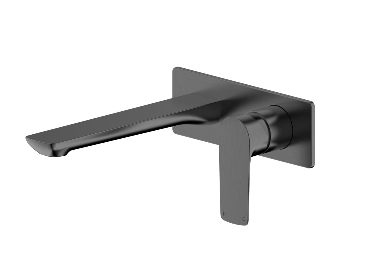 reece Milli Trace Wall Bath Mixer Set Brushed Gunmetal