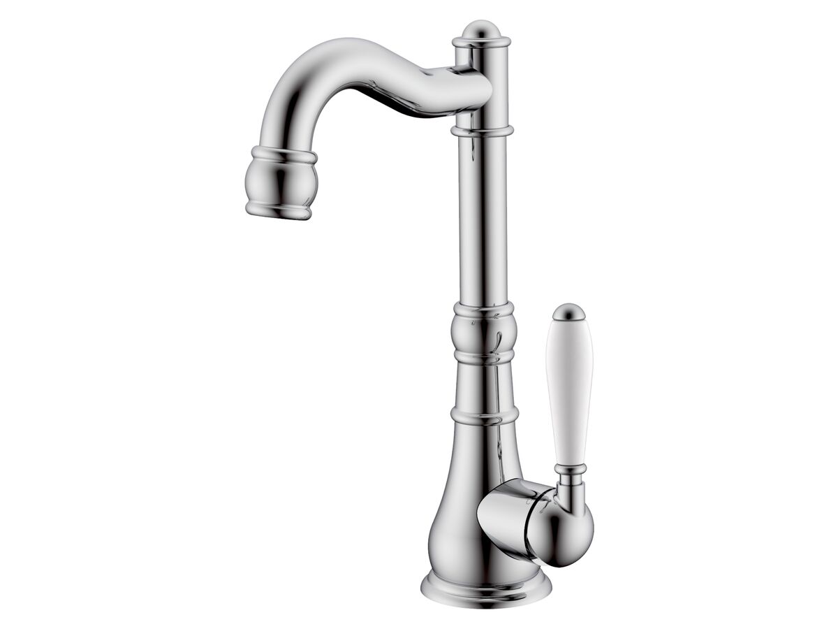 reece Milli Voir English Basin Mixer Tap Porcelain Chrome (4 Star)