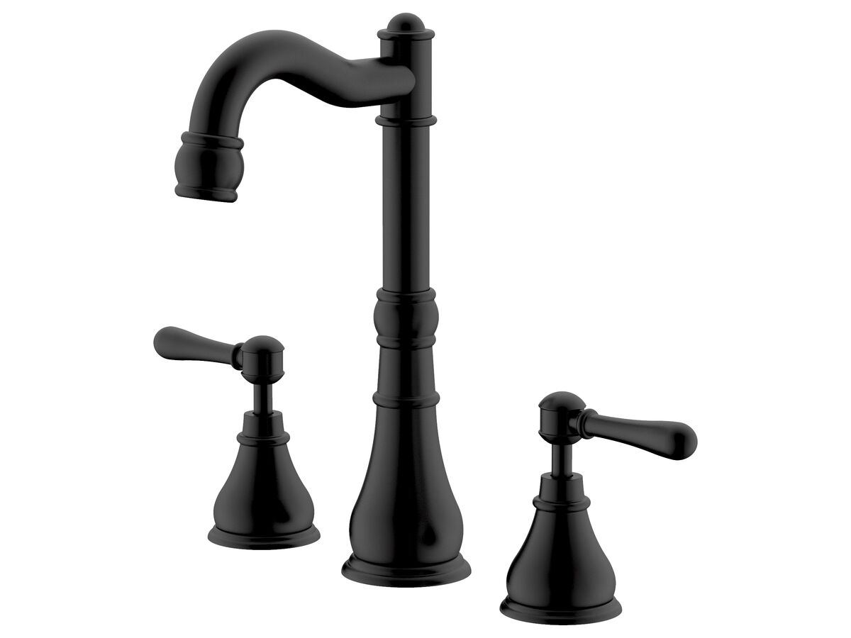reece Milli Voir English Basin Set Swivel Outlet Lever Handles Matte Black (4 Star) Lead Free