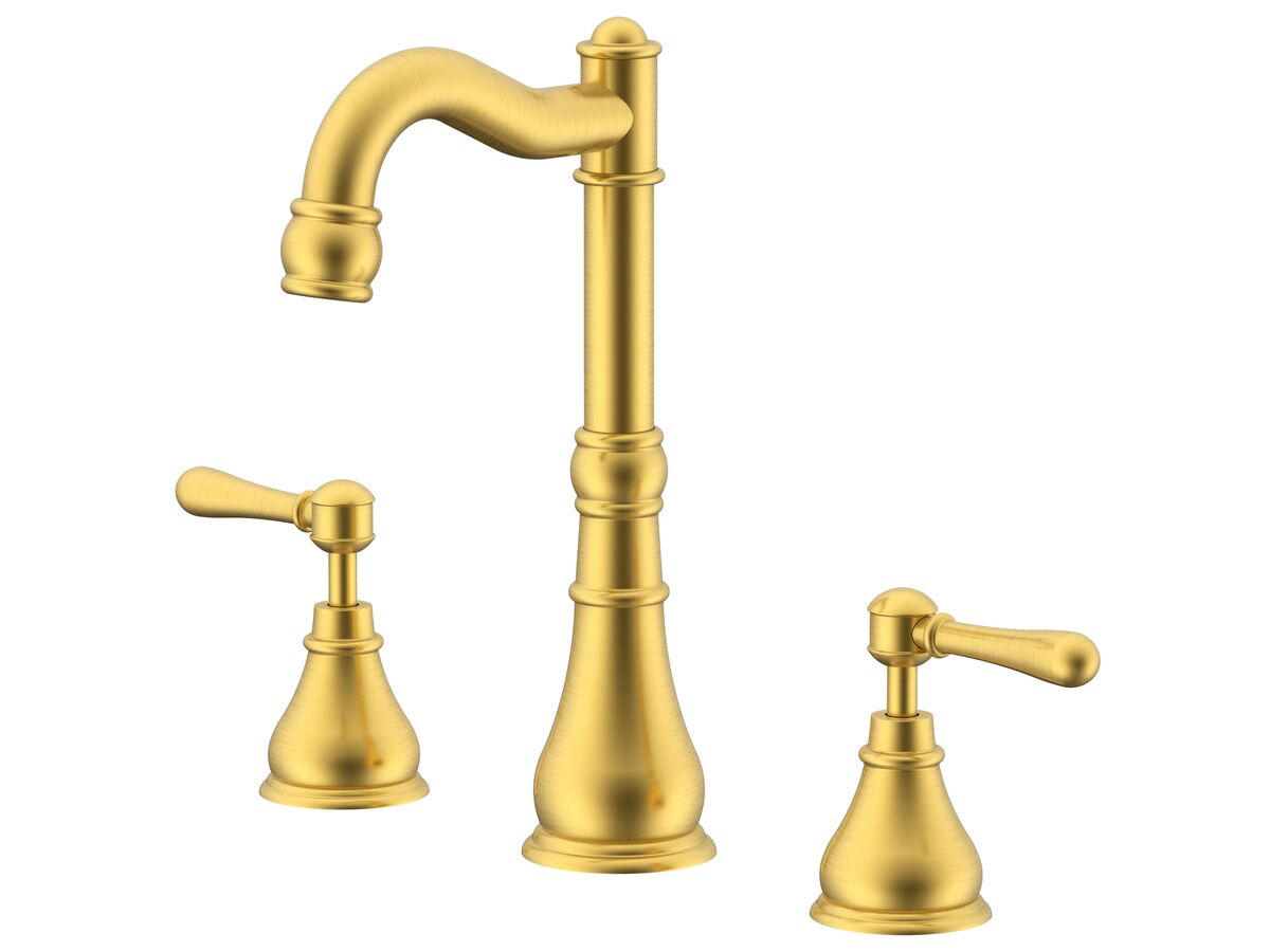 reece Milli Voir English Basin Set Swivel Outlet Lever Handles Brushed Gold (4 Star)