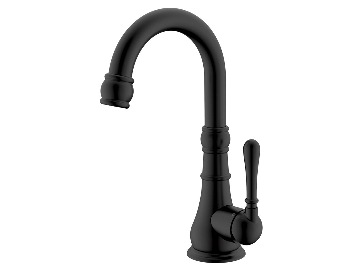 reece Milli Voir Gooseneck Basin Mixer Matte Black (4 Star) Lead Free